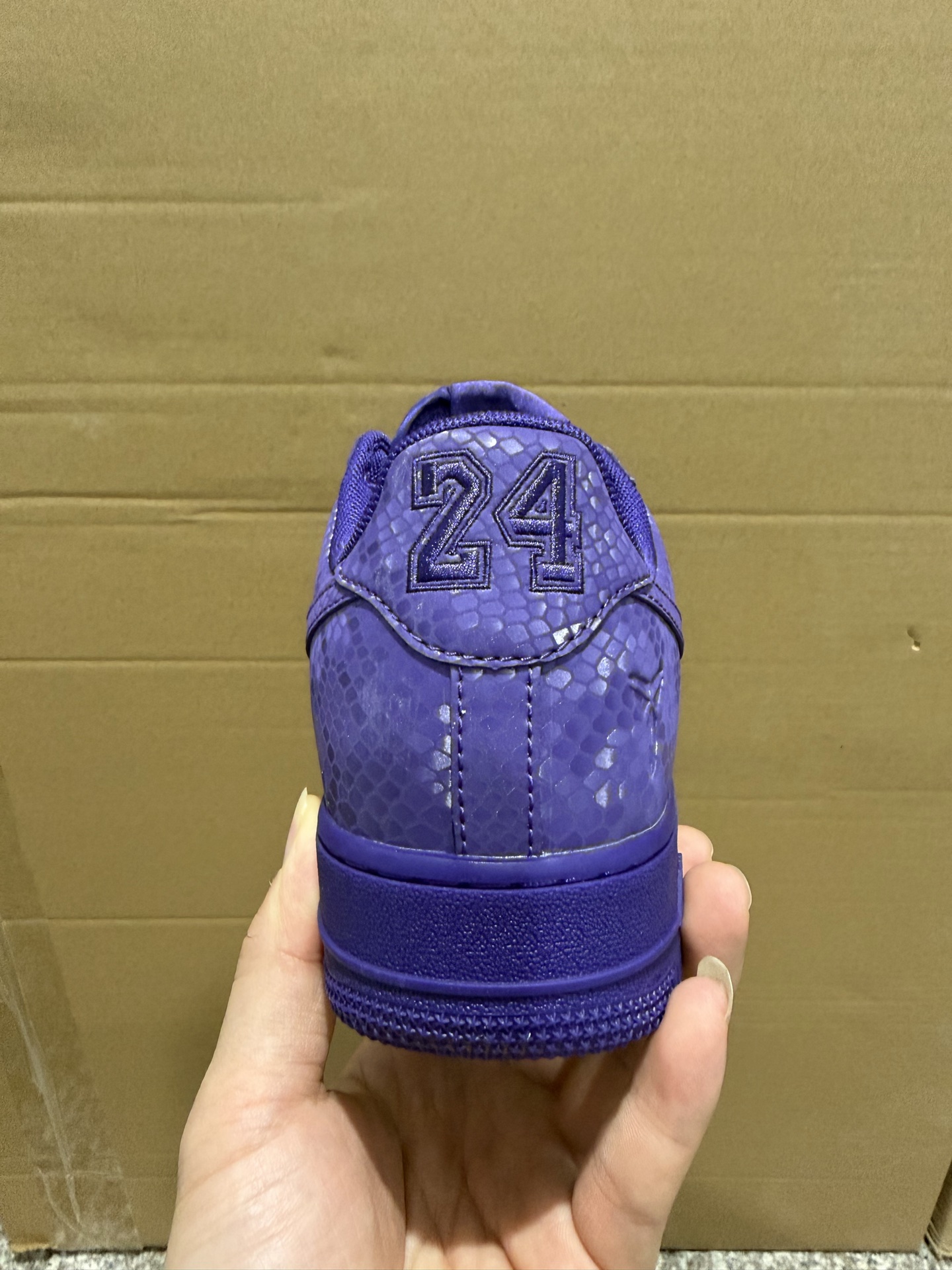 特价福利 ‼️原装皮革Nike Air Force 1 Low Kobe Forever 紫色蛇纹 Ko