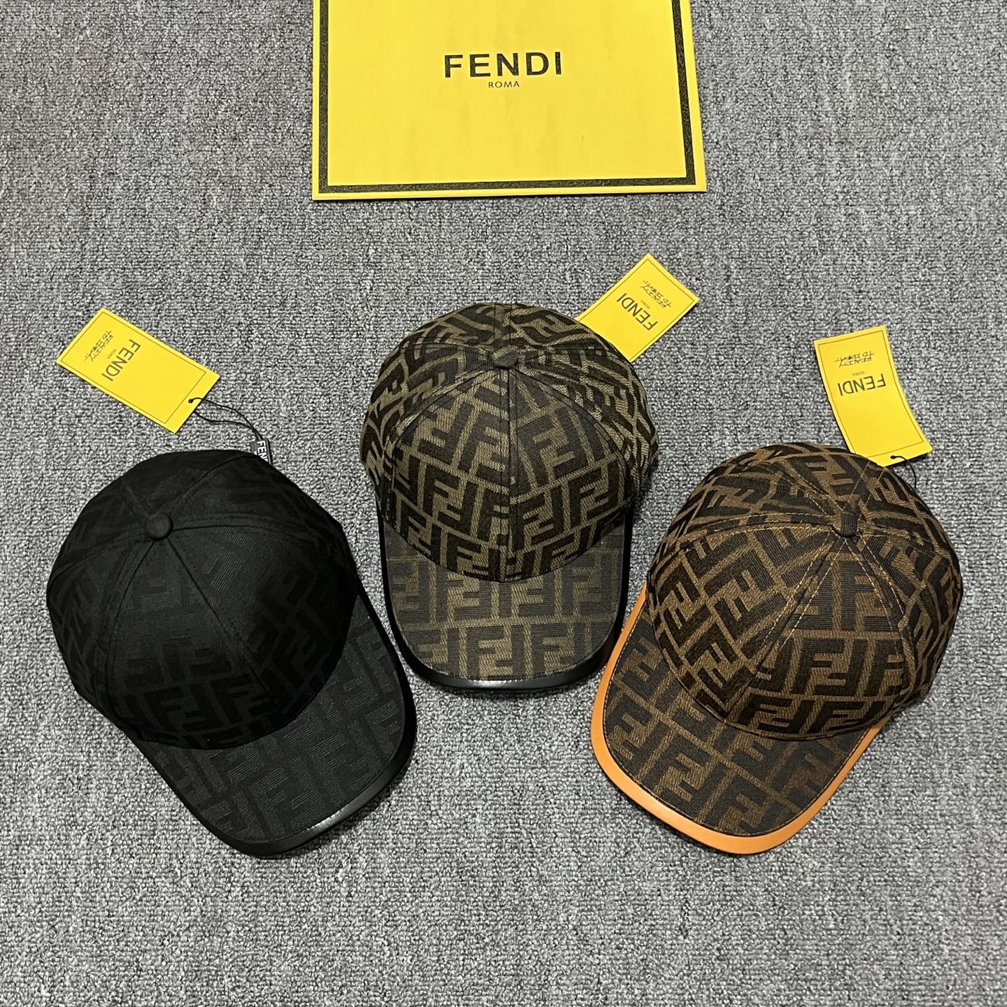 Gorra de béisbol adulto FENDI, serie clásica con logo 🧢, prenda clásica y elegante, ligera y transpirable, calidad exc…