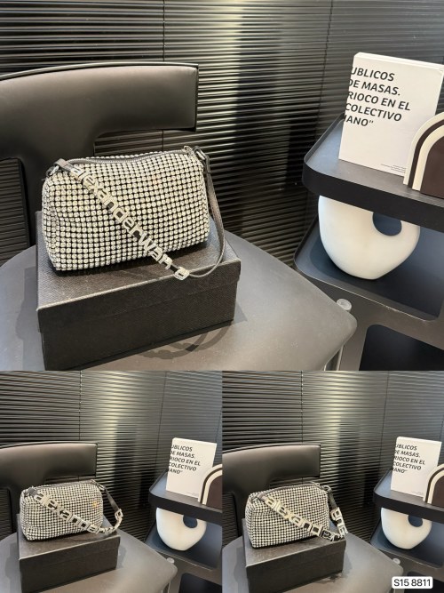Alexander Wang Rhinestone Embellished Evening Bag, Sparkling Party Clutch