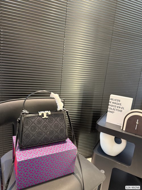 Tory Burch Limited Edition T Monogram Jacquard Handbag with Rhinestone Detail 1 Tory Burch Limited Edition T Monogram Jacquard Handbag with Rhinestone Detail