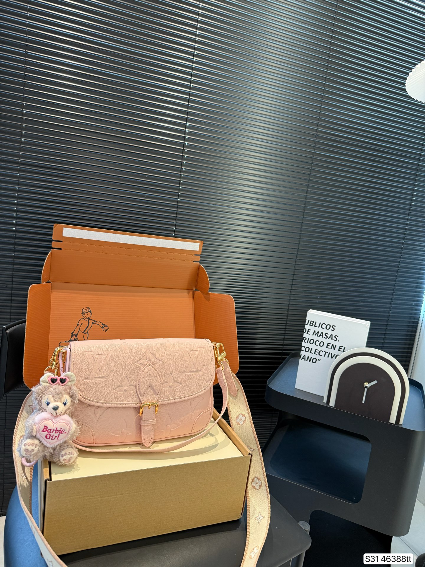 Louis Vuitton Sologne Inspired Pink Baguette Bag with Adjustable Straps