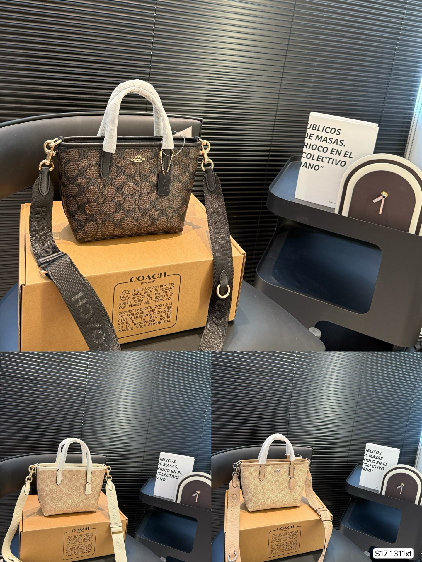 Con caja plegable, bolso tote Coach, cesta, se puede llevar de mano o cruzado, ¡sin límite de edad! Tamaño: 16 15, núme…