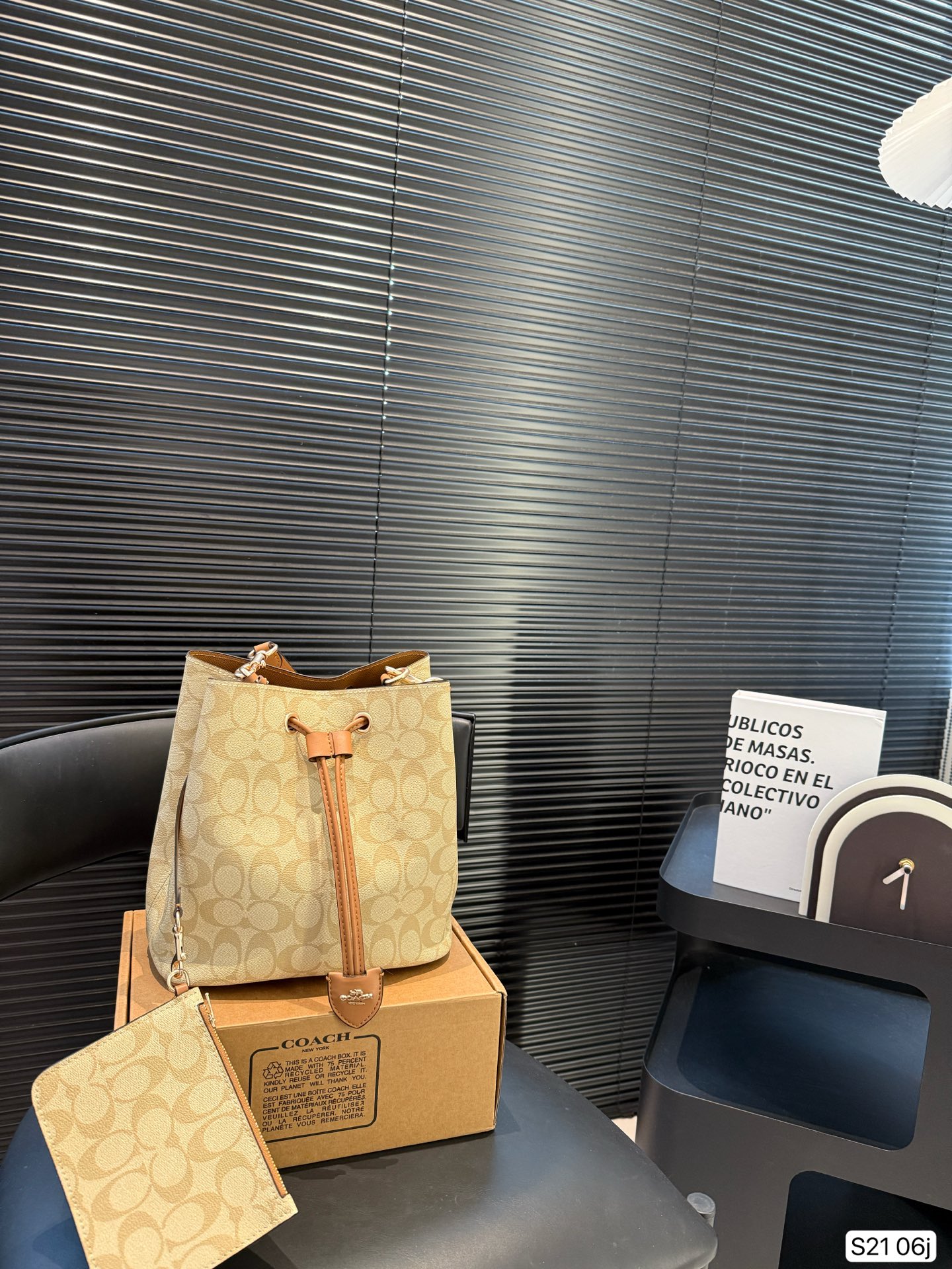 Con caja plegable, COACH Coach cubo, serie retro - accesorio versátil, tela original, tacto excelente, gran capacidad, …