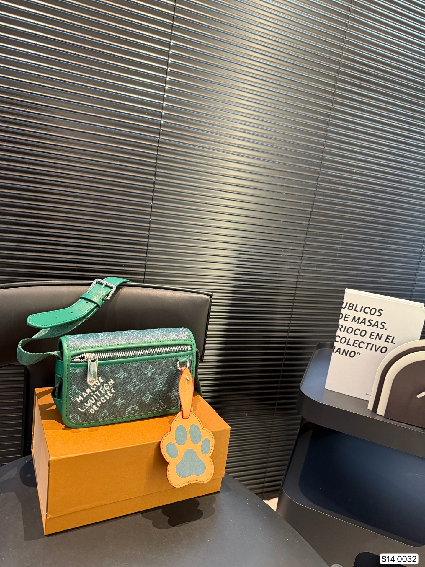 Louis Vuitton Men's Green Monogram Camera Bag with Foldable Box