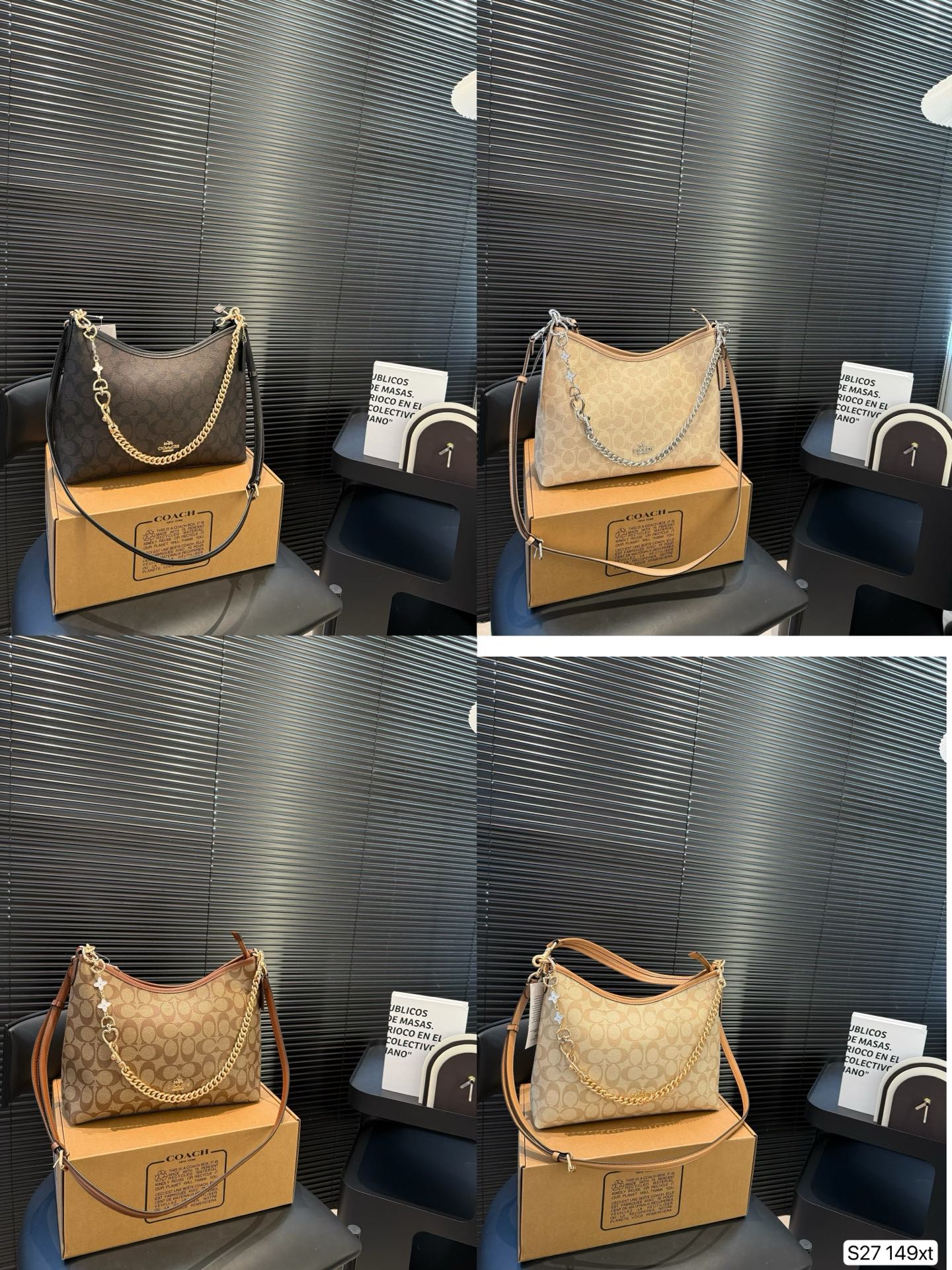 💰385 配飞机盒 蔻驰托特包，除了好看还是好看，托特包造型简单又好用关键是超好看，轻便，缤纷又结实。分分钟成为街上最具回头率的时尚单品！尺寸：30 24 货号149xt