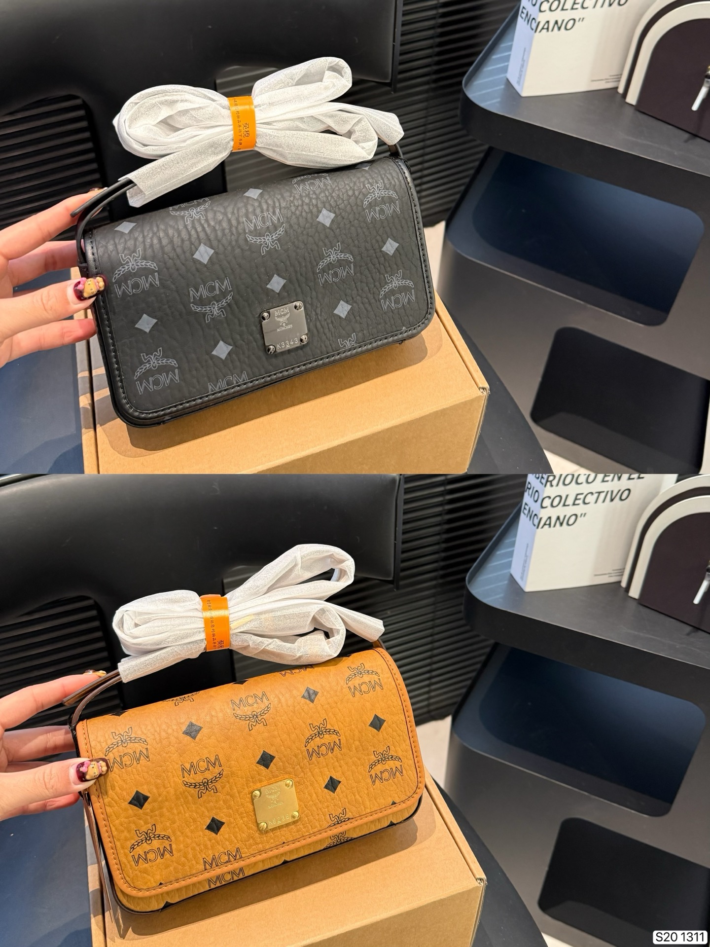P160 con caja de avión, ¡quién lo entiende! ¡Este bolso pequeño de MCM en color caramelo combina tan bien! Un tono marr…