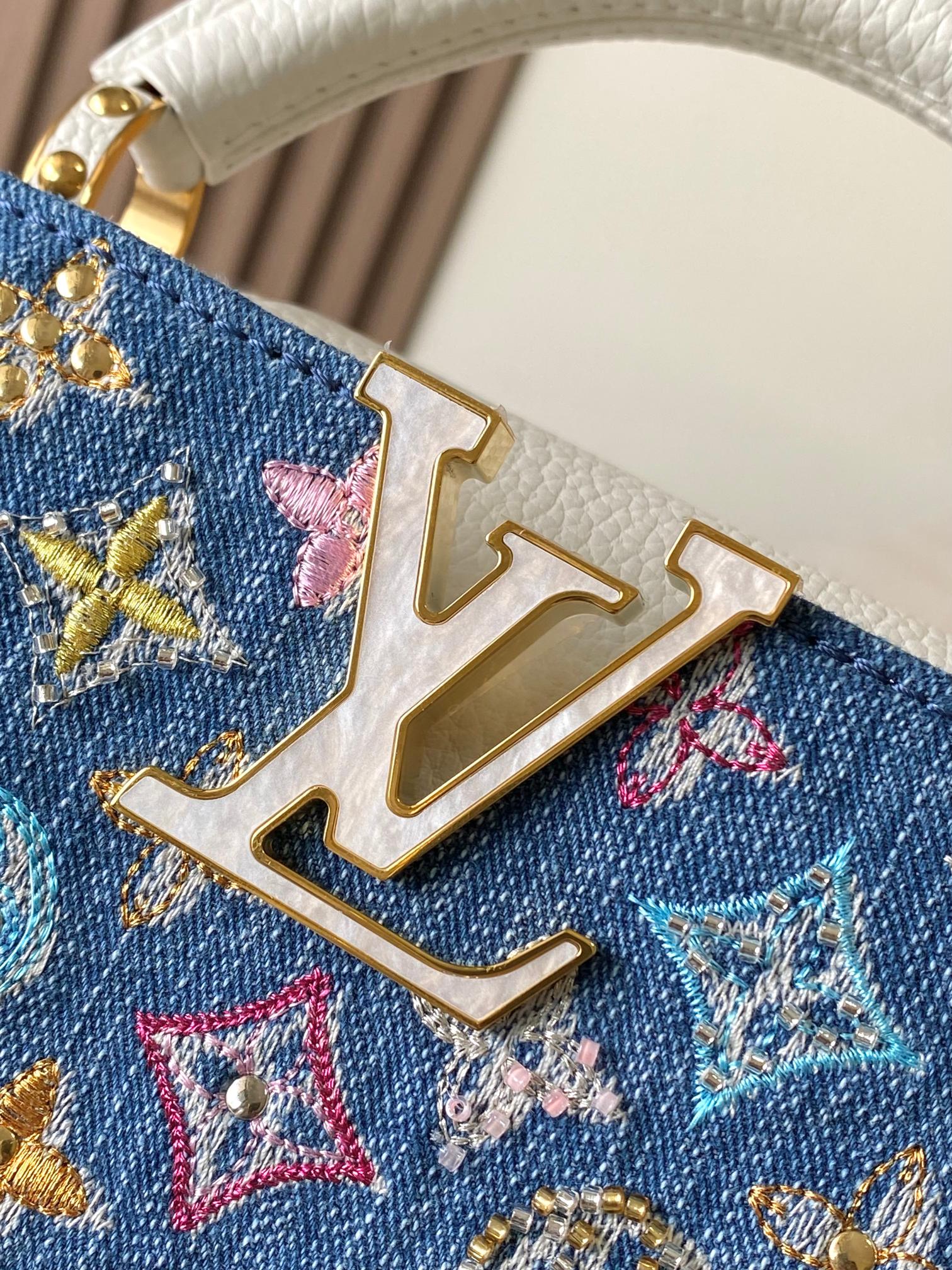 【特级MB163c芯片版原厂皮】 本款 Capucines迷你号手袋 型号：M12947 材料：A级全钢五金，进口原厂帆