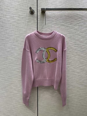 Chanel Clothing Sweatshirts Pink Embroidery Fall/Winter Collection Long Sleeve