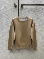 Dior Clothing Sweatshirts White Knitting Fall/Winter Collection Long Sleeve