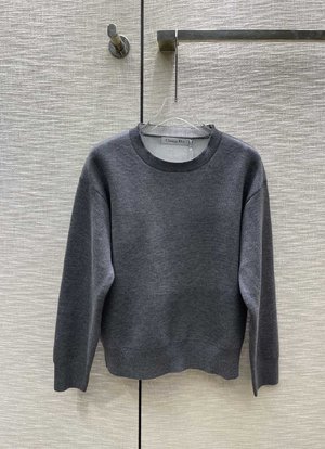 Dior Clothing Sweatshirts Sale Outlet Online White Knitting Fall/Winter Collection Long Sleeve