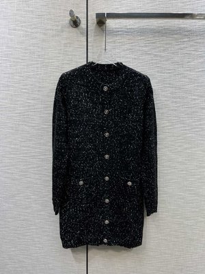 Chanel Clothing Cardigans Black Sewing Cotton Fall/Winter Collection