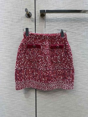 Chanel Good Clothing Skirts At Cheap Price Red White Knitting Fall/Winter Collection