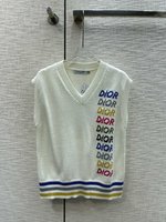 Dior Clothing Tank Tops&Camis Waistcoats Knitting Fall/Winter Collection Fashion Sweatpants