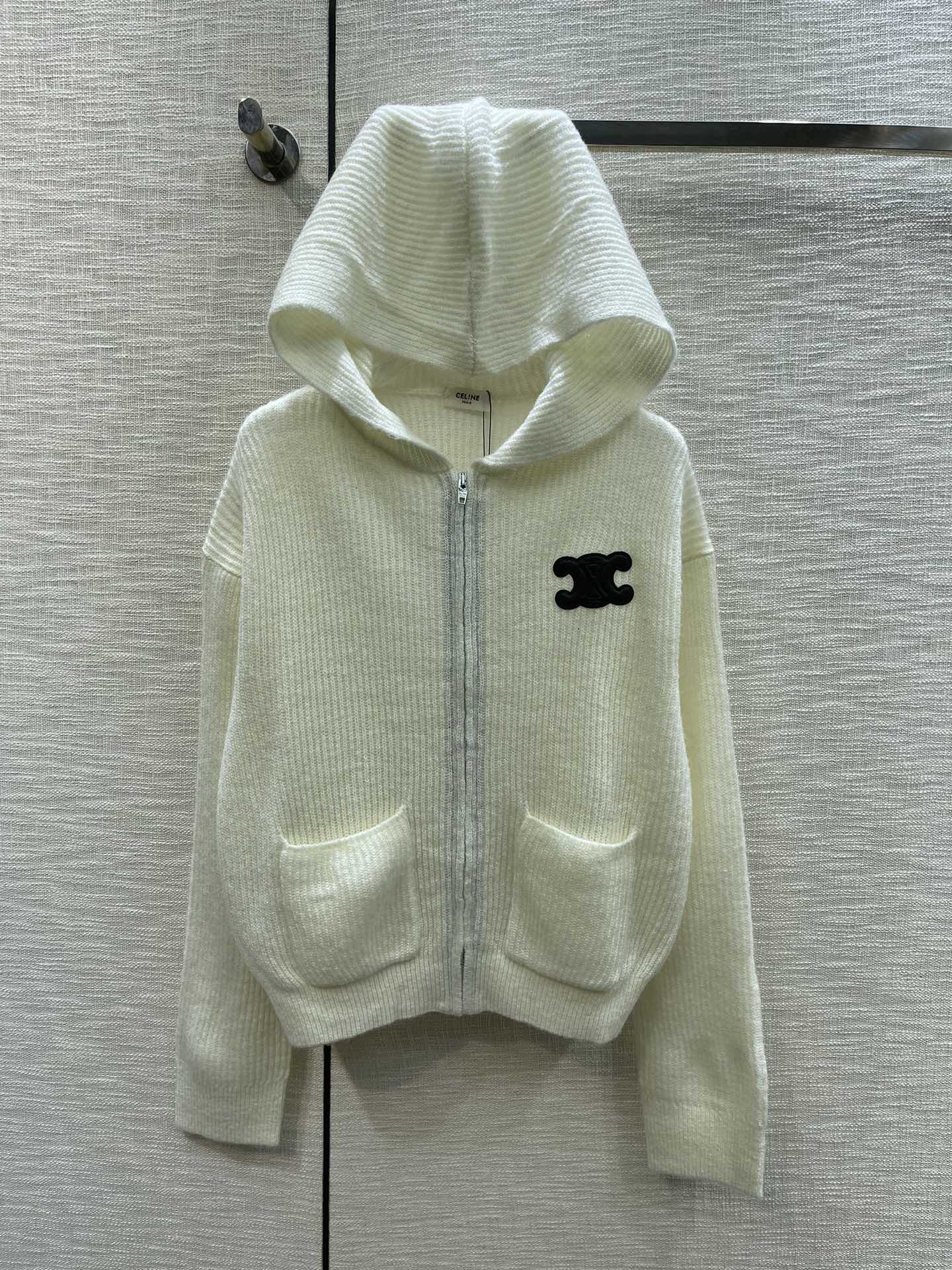 Celine Clothing Cardigans Weave Knitting Fall/Winter Collection Hooded Top