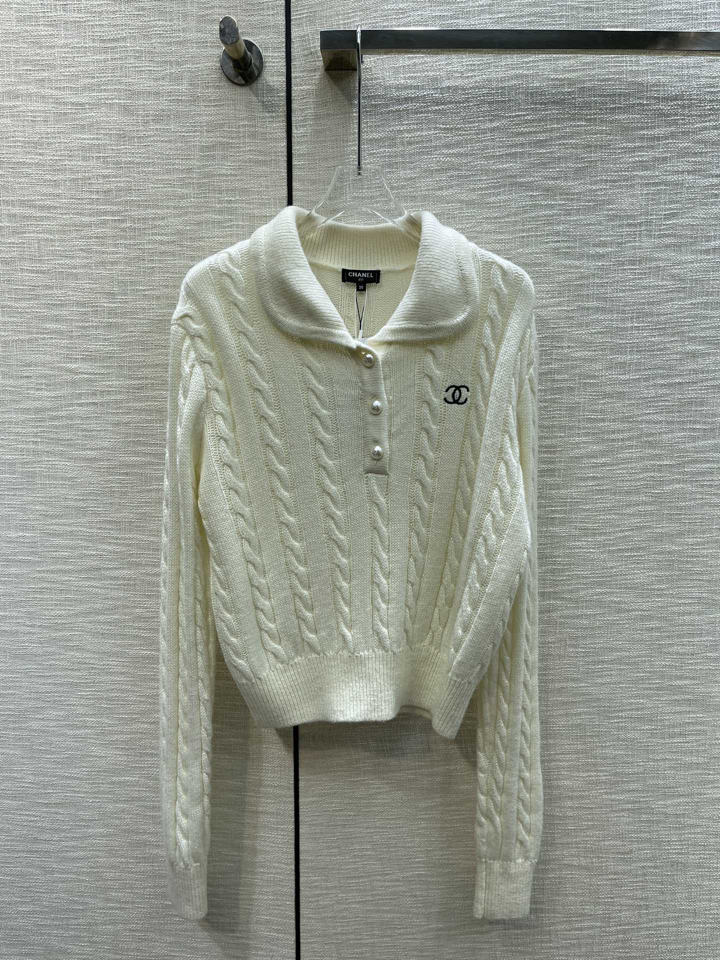 Chanel Clothing Knit Sweater Sweatshirts White Embroidery Knitting Wool Fall/Winter Collection Casual