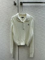 Chanel Clothing Knit Sweater Sweatshirts White Embroidery Knitting Wool Fall/Winter Collection Casual