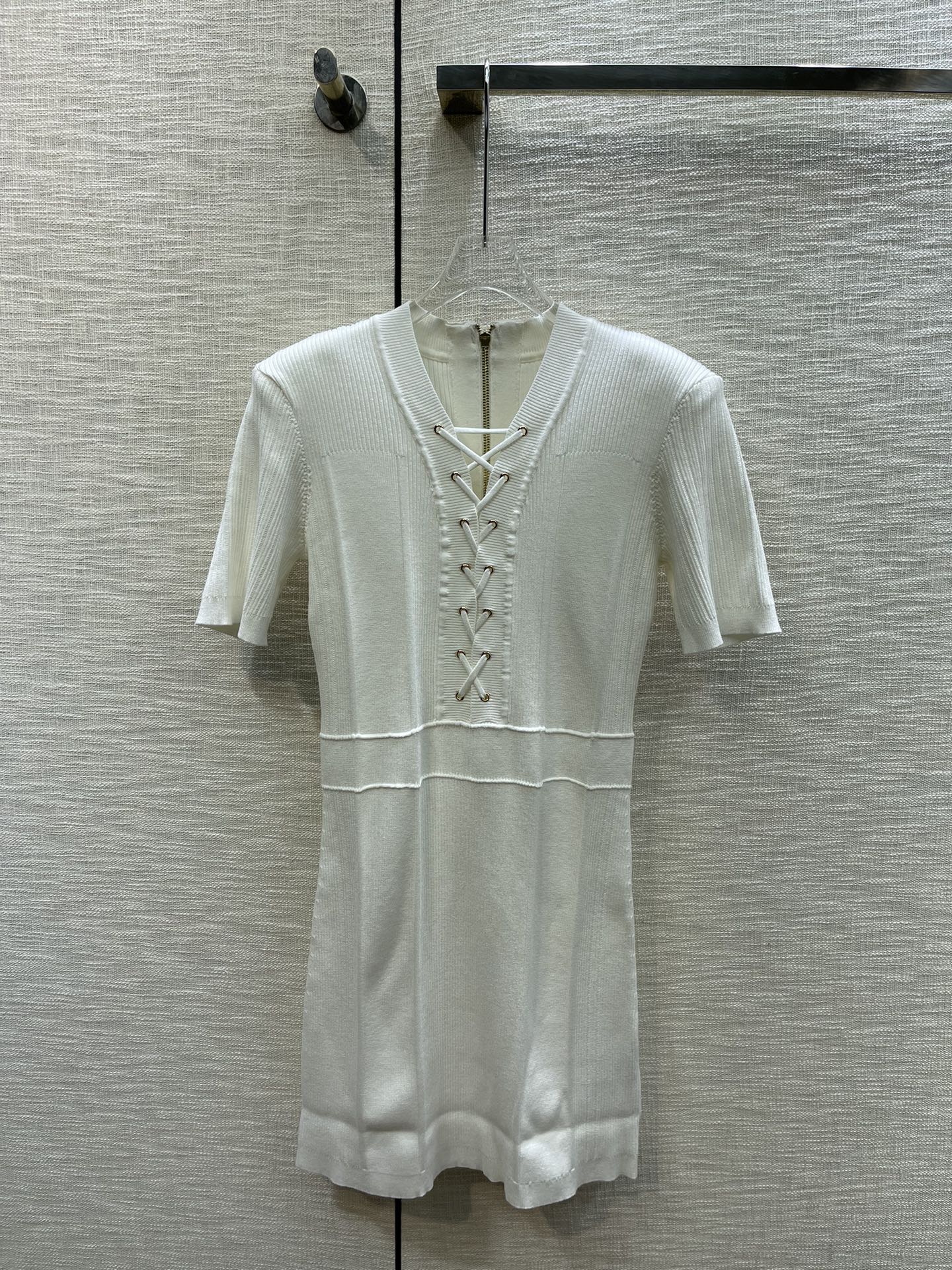 Balmain Clothing Dresses White Knitting Spring Collection