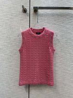 Chanel Clothing Tank Tops&Camis White Embroidery Knitting Spring Collection