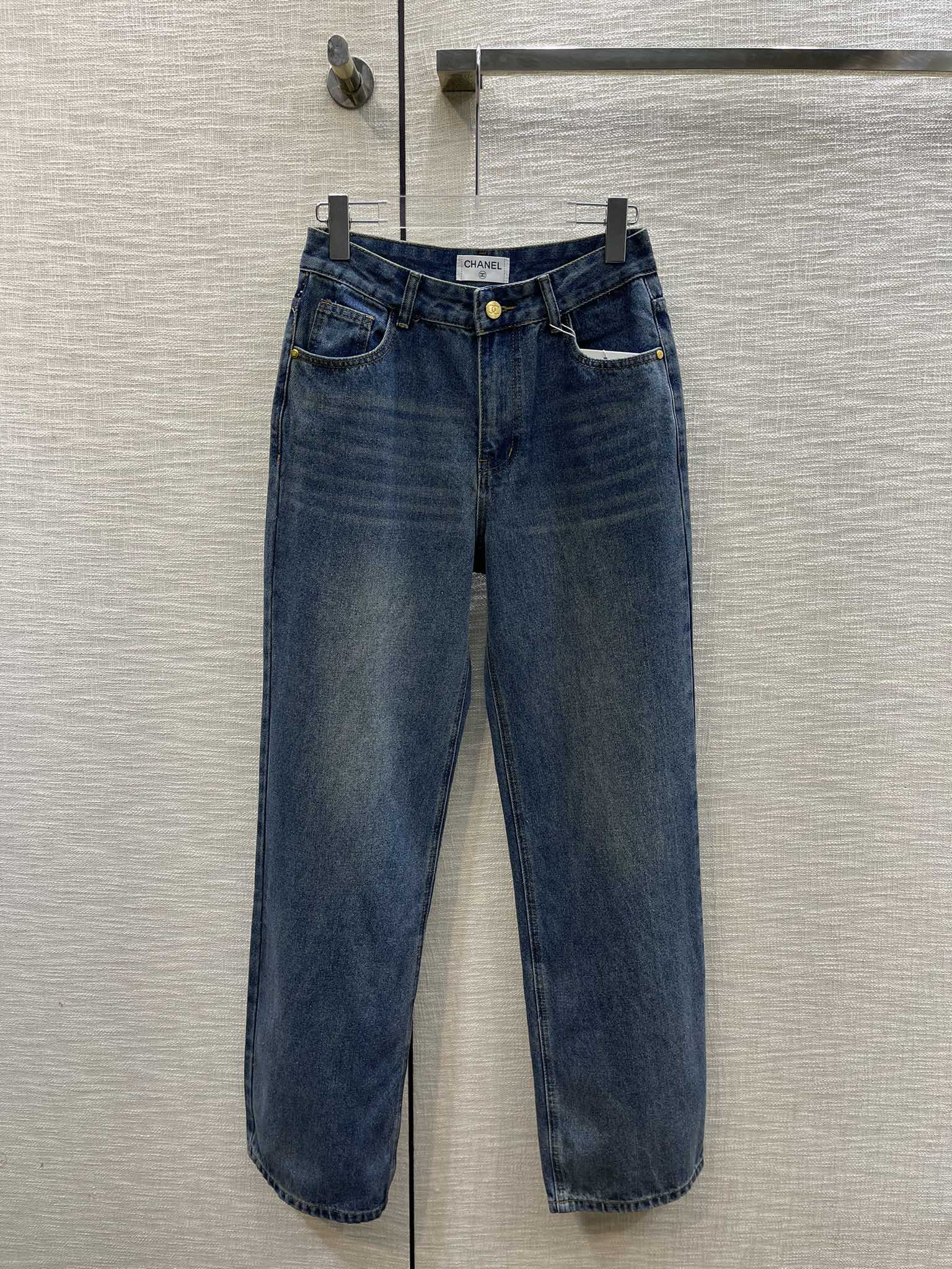 Chanel Clothing Jeans High Quality 1:1 Replica
 Black Blue Cotton Denim Spring Collection Wide Leg