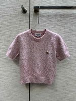 Chanel Clothing T-Shirt First Top
 Knitting Spring Collection Short Sleeve