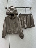 Prada Clothing Coats & Jackets Shorts Spring/Summer Collection Hooded Top