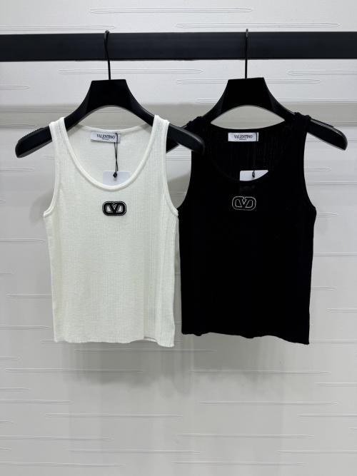 Valentino Women's Ribbed Knit Tank Top with Logo - Elegant & Comfortable 1 Valentino Women's Ribbed Knit Tank Top with Logo - Elegant & Comfortable