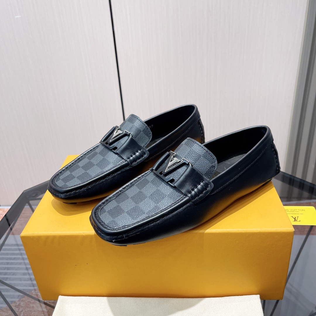 LV Style Leather Men's Shoes Lookbook Reference image 2