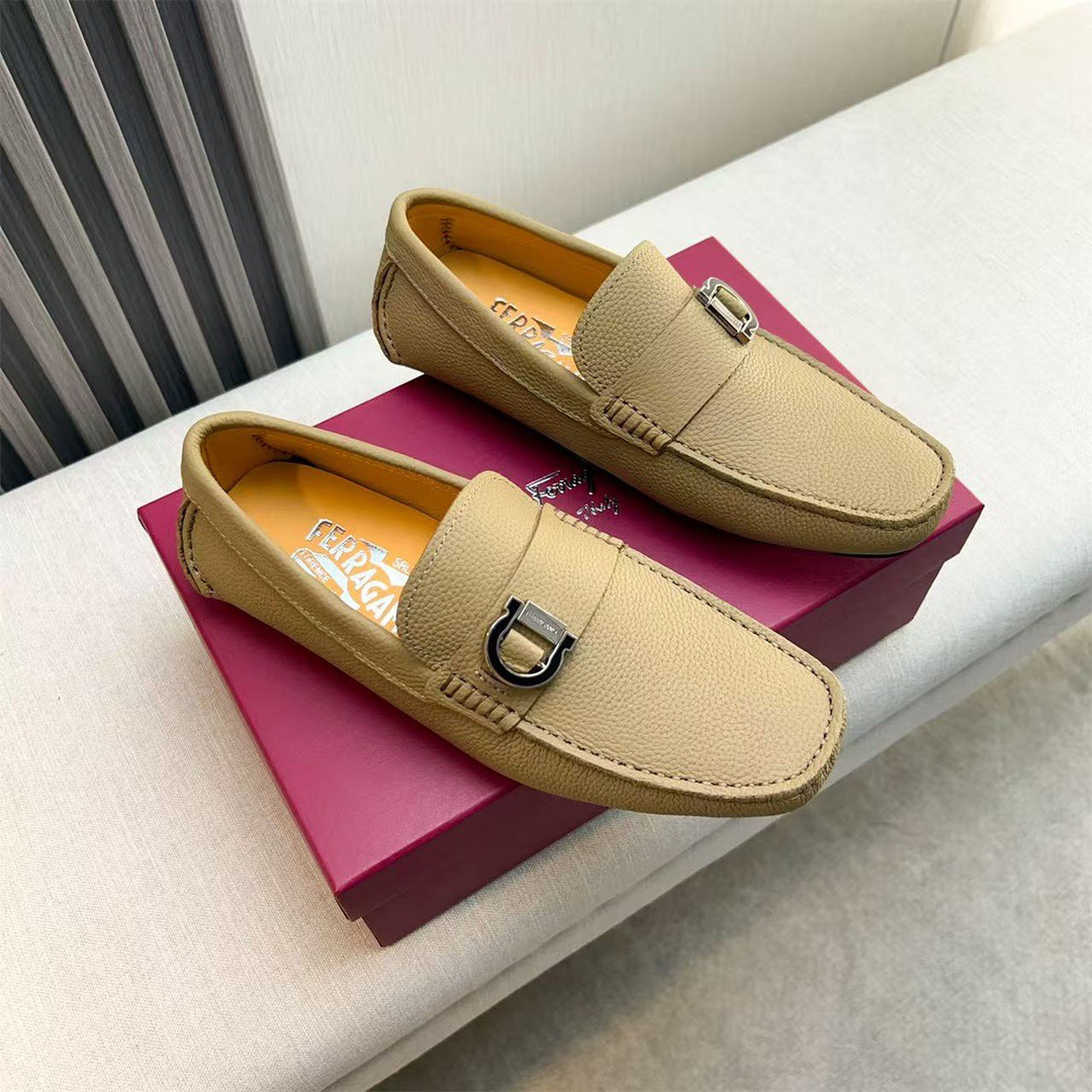 Ferragamo Style Black Leather Men's Shoes Men's Shoes Men's Shoes detail image 5 from source 783434
