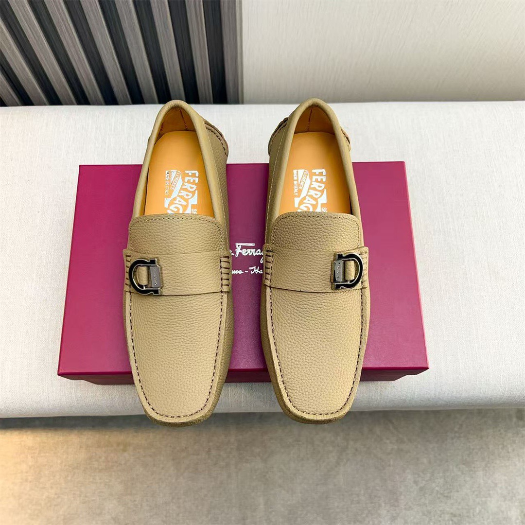 Ferragamo Style Black Leather Men's Shoes Men's Shoes Men's Shoes detail image 3 from source 783434