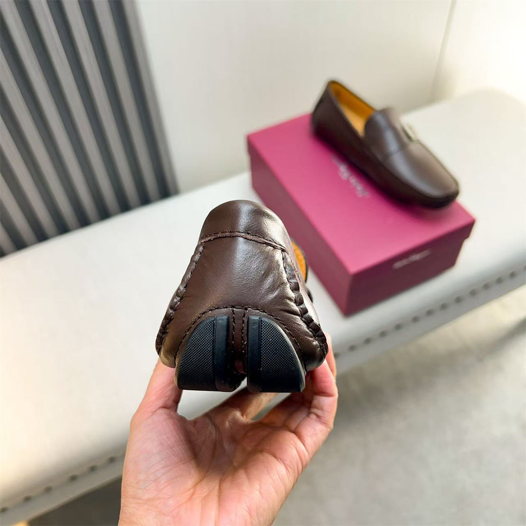 Ferragamo Style Black Leather Men's Shoes Men's Shoes Men's Shoes detail image 6 from source 783432