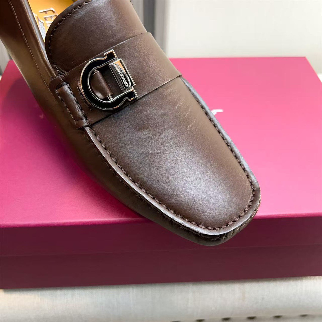 Ferragamo Style Black Leather Men's Shoes Men's Shoes Men's Shoes detail image 7 from source 783432