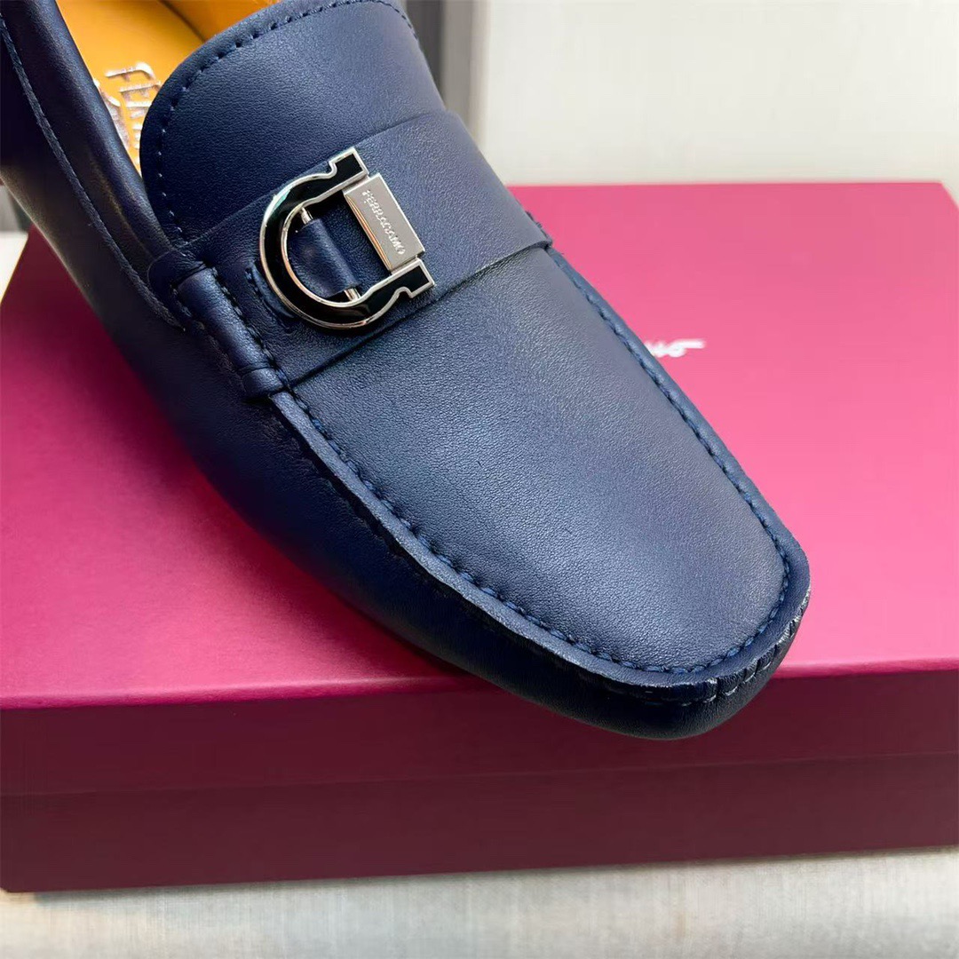 Ferragamo Style Black Leather Men's Shoes Men's Shoes Men's Shoes detail image 8 from source 783435