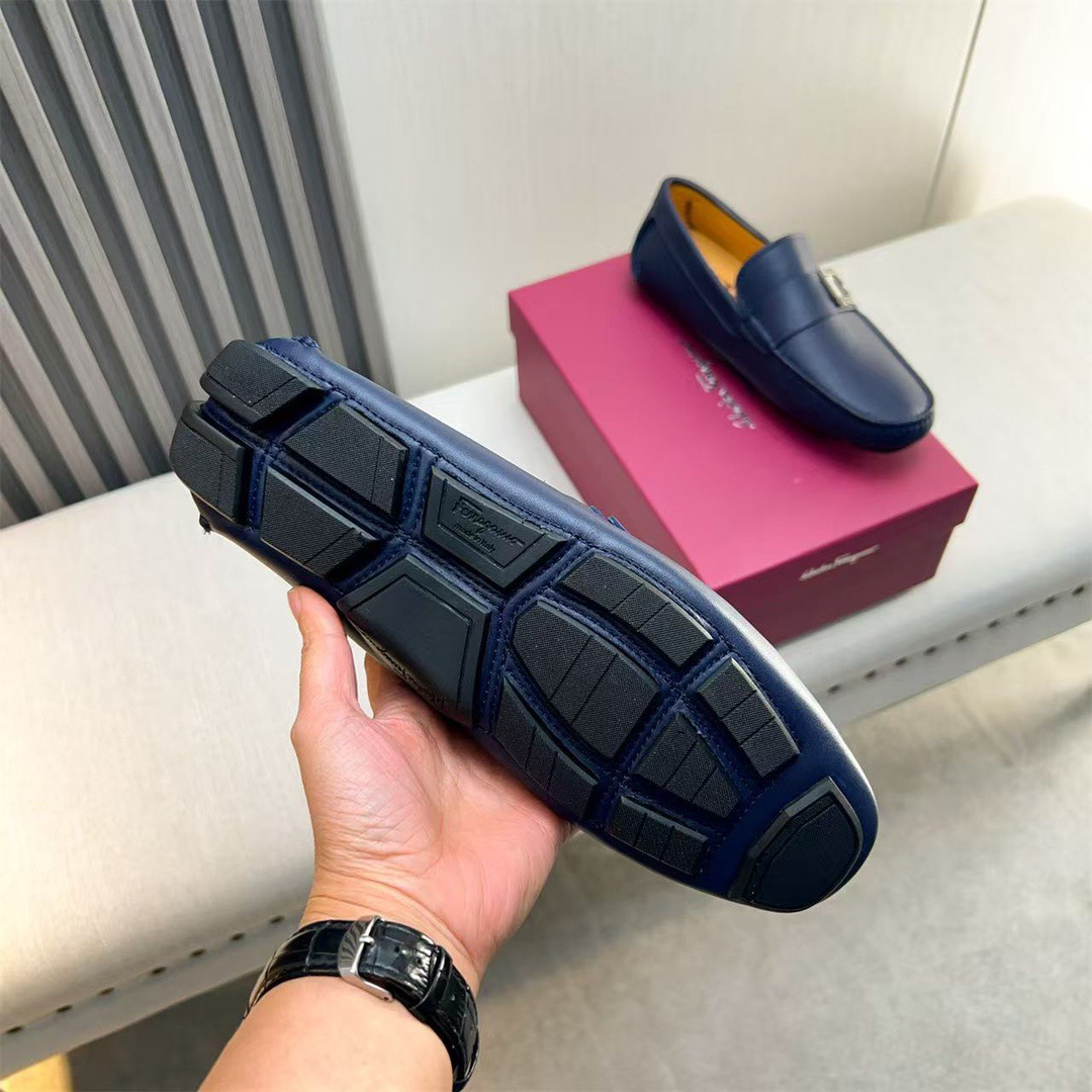 Ferragamo Style Black Leather Men's Shoes Men's Shoes Men's Shoes detail image 7 from source 783435