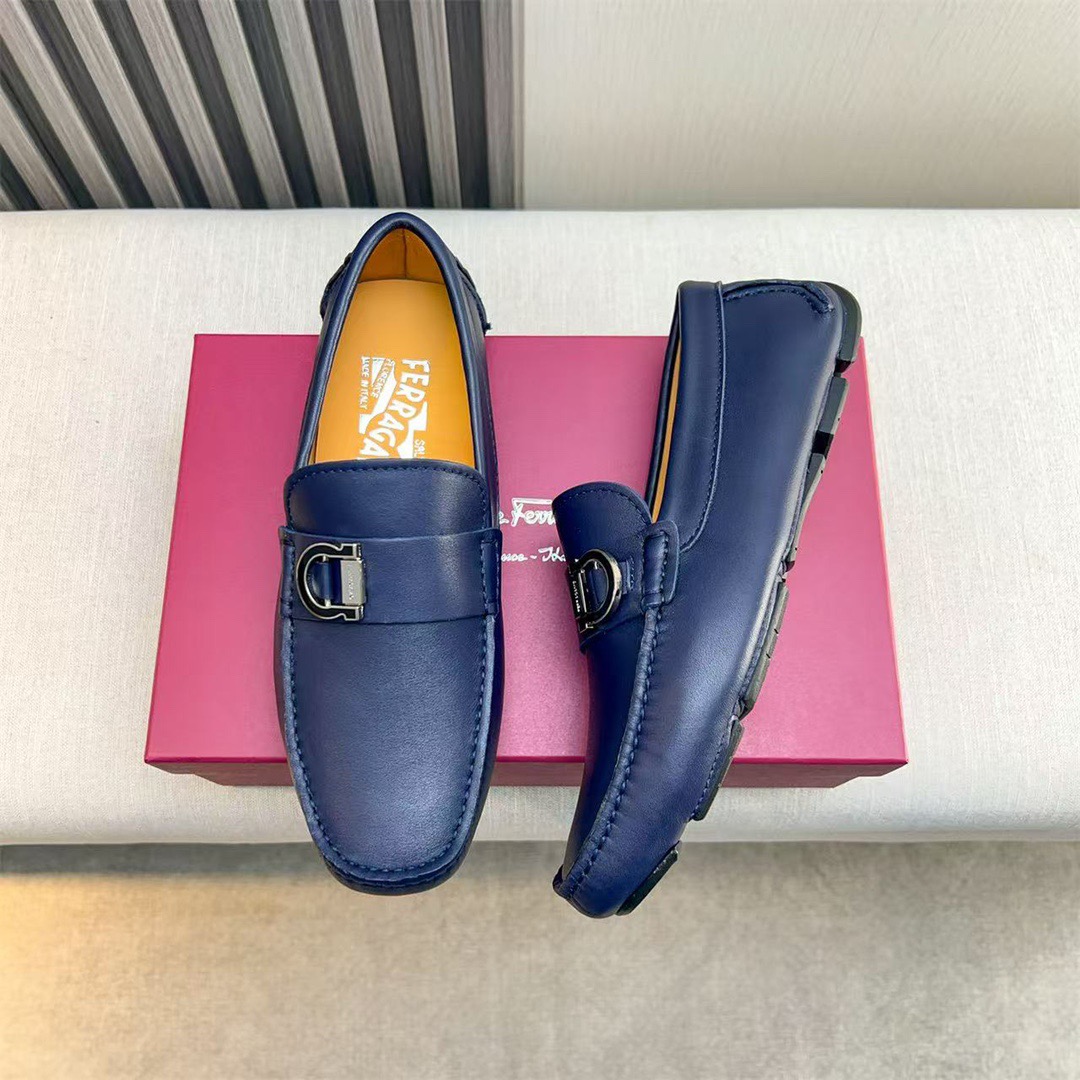 Ferragamo Style Black Leather Men's Shoes Lookbook Reference image 2
