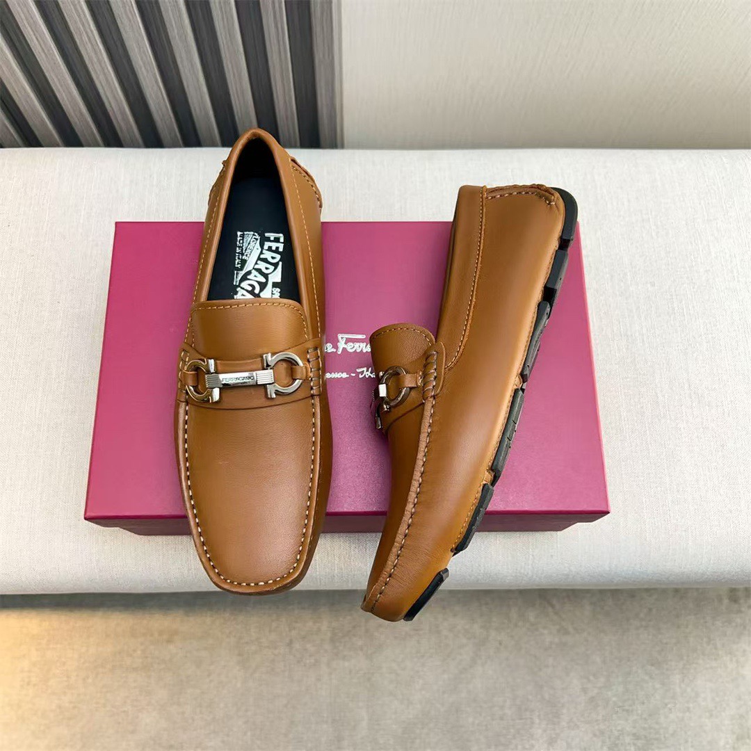 Ferragamo Style Black Leather Men's Shoes Lookbook Reference image 2