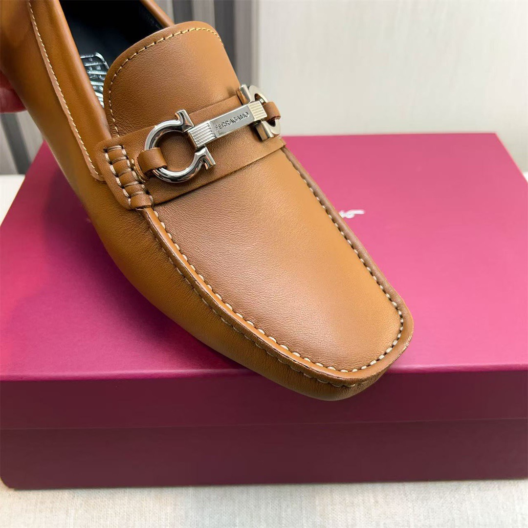 Ferragamo Style Black Leather Men's Shoes Men's Shoes Men's Shoes detail image 5 from source 783427