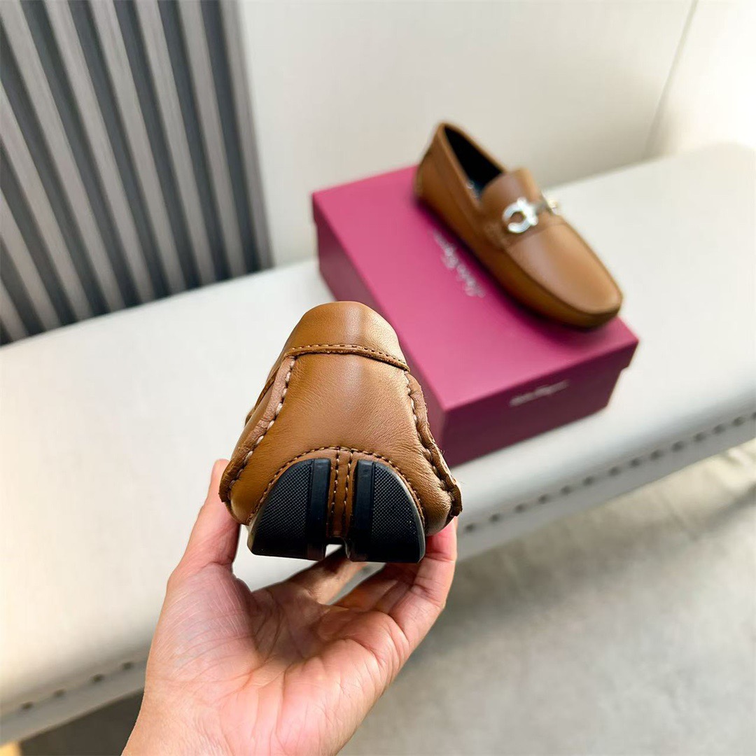 Ferragamo Style Black Leather Men's Shoes Men's Shoes Men's Shoes detail image 8 from source 783427