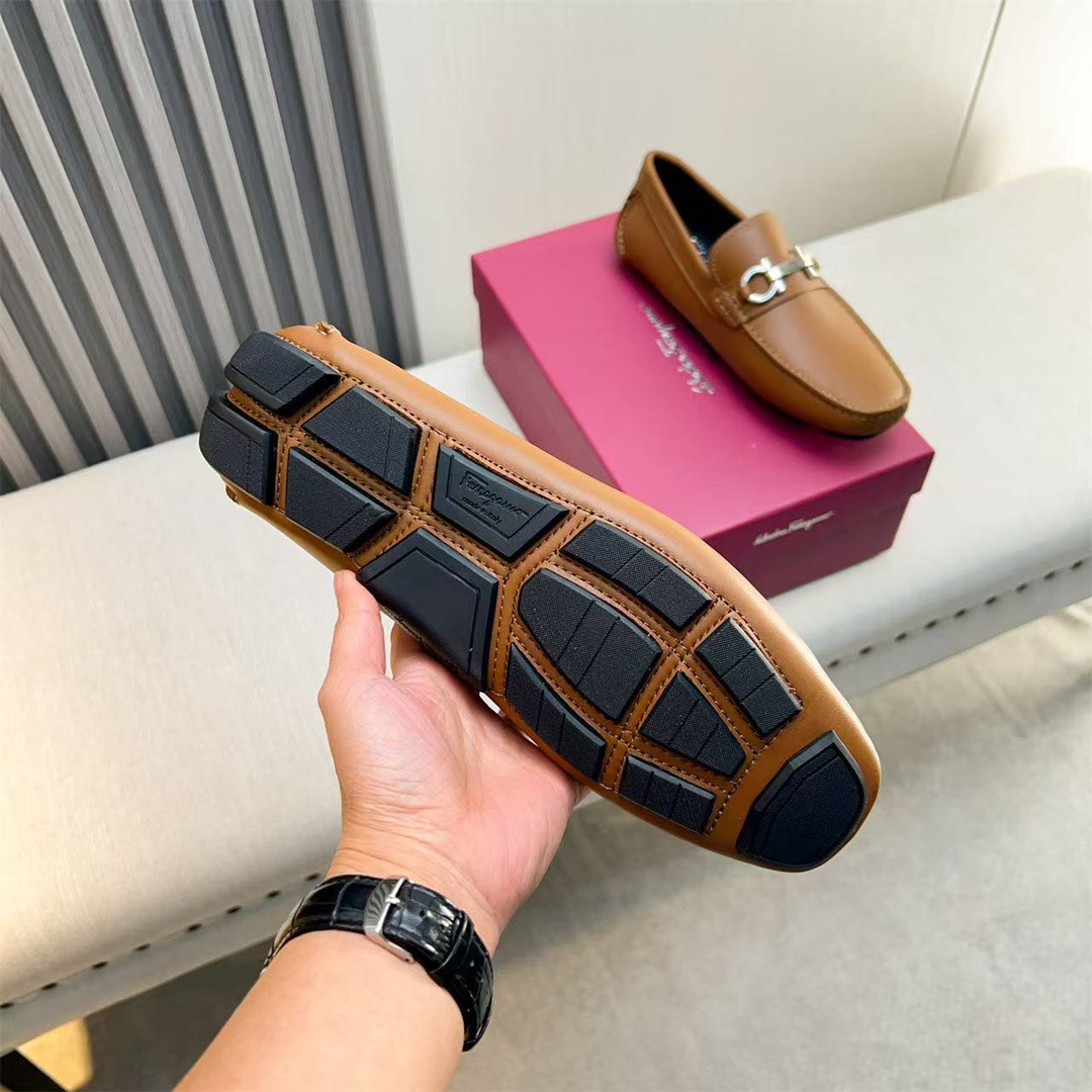 Ferragamo Style Black Leather Men's Shoes Men's Shoes Men's Shoes detail image 7 from source 783427