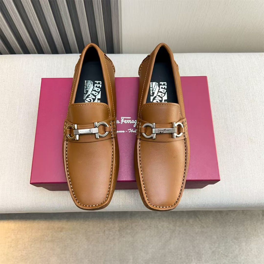 Ferragamo Style Black Leather Men's Shoes Lookbook Reference image 1