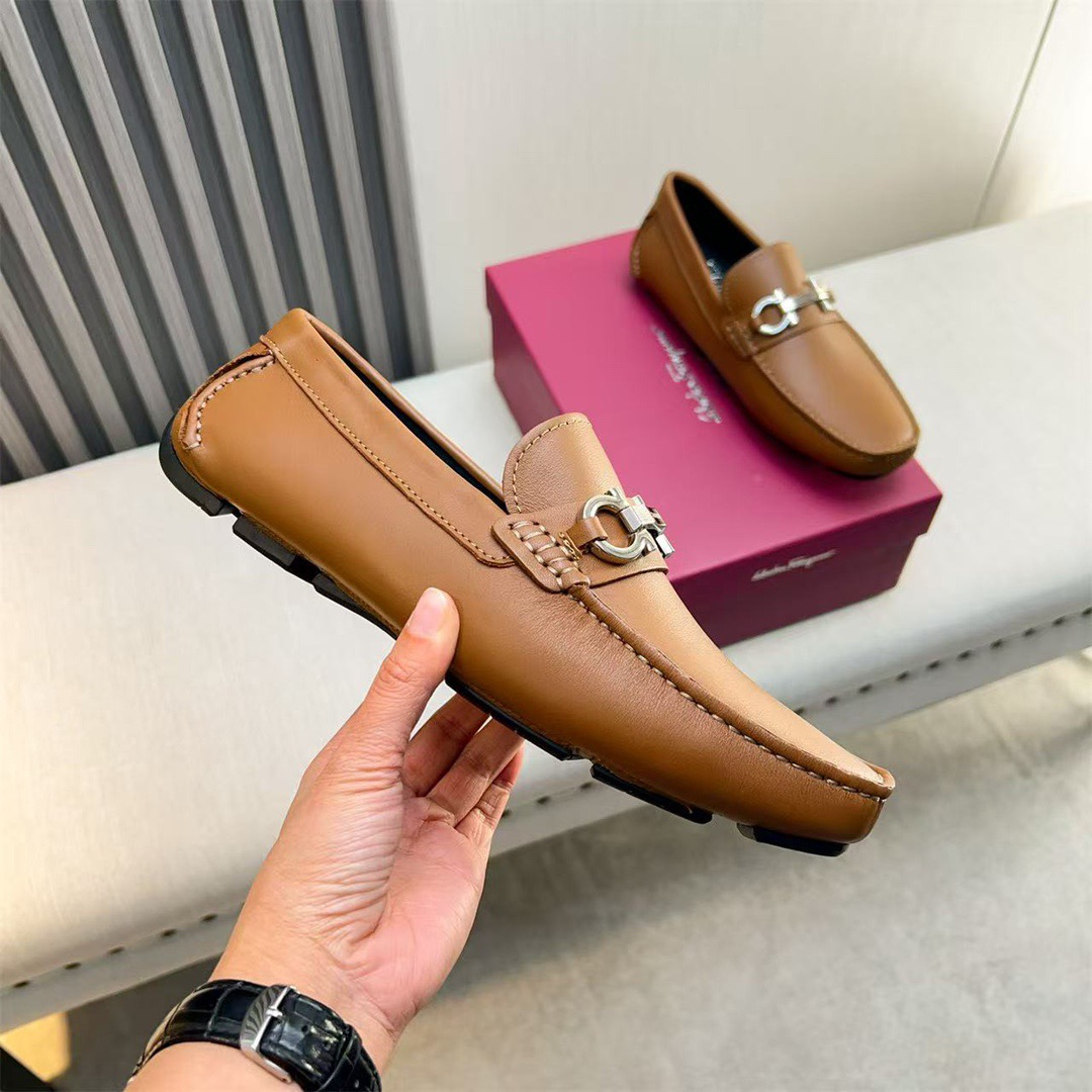 Ferragamo Style Black Leather Men's Shoes Men's Shoes Men's Shoes detail image 3 from source 783427