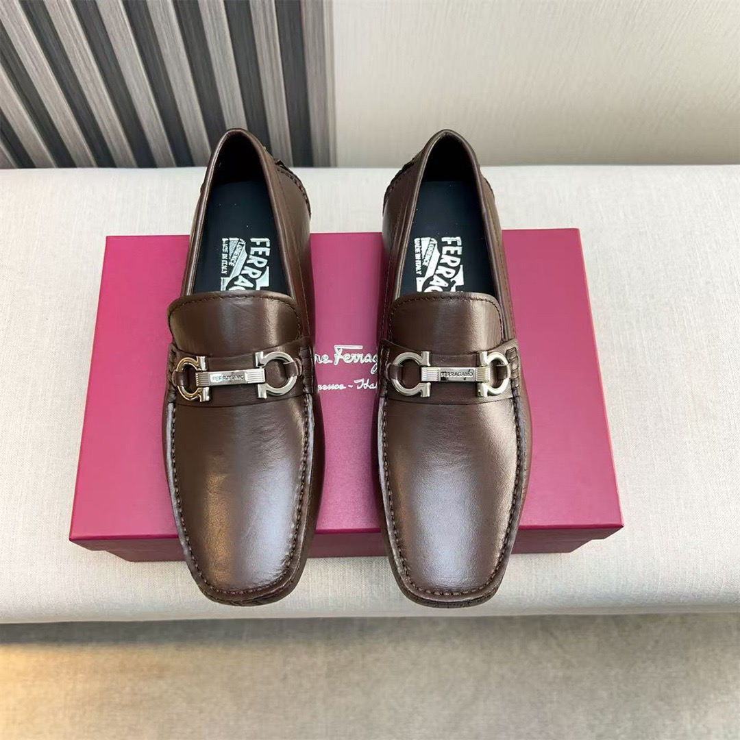 Ferragamo Style Black Leather Men's Shoes Lookbook Reference image 1