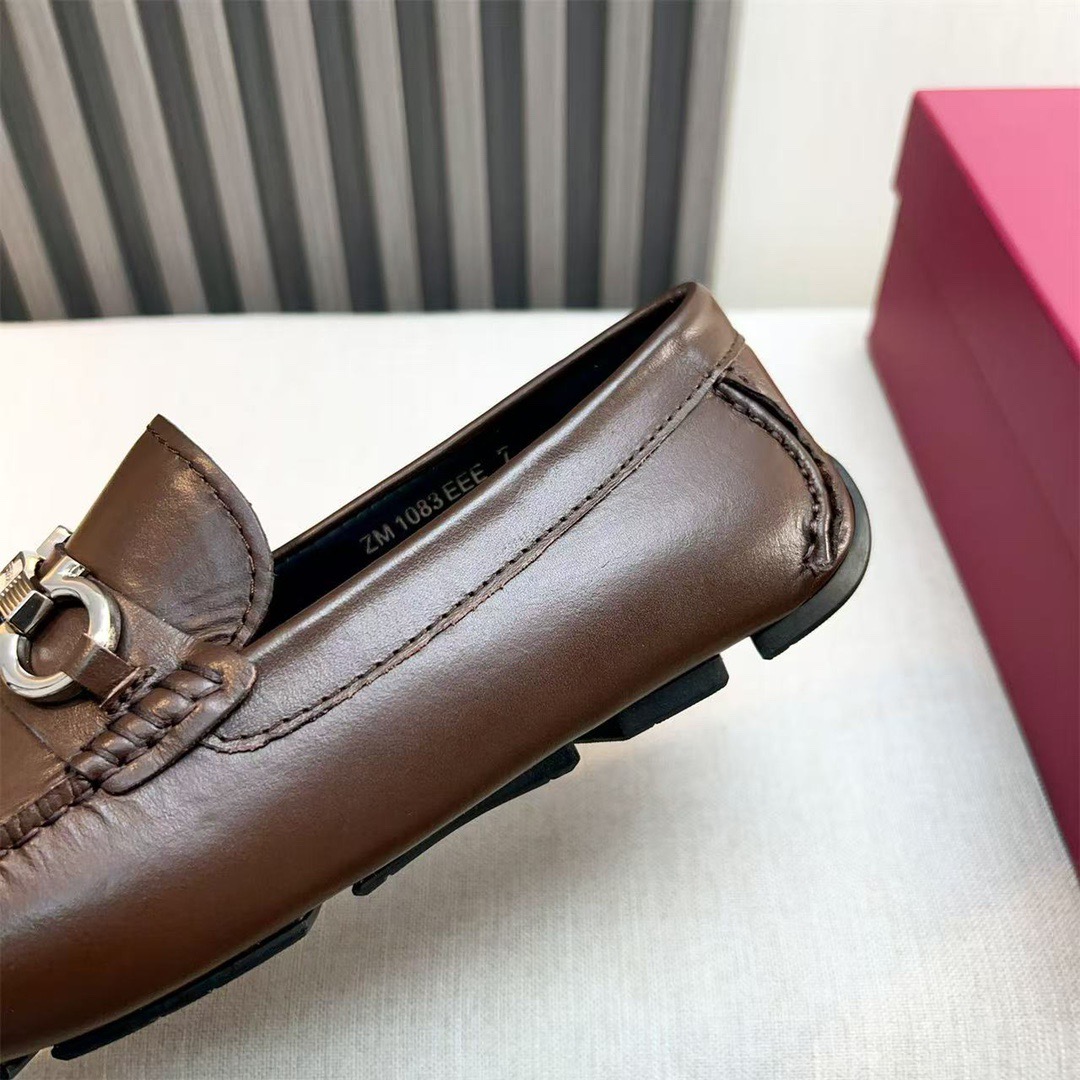 Ferragamo Style Black Leather Men's Shoes Men's Shoes Men's Shoes detail image 7 from source 783428