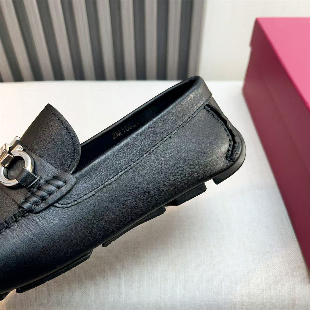 Ferragamo Style Black Leather Men's Shoes Men's Shoes Men's Shoes detail image 8 from source 783426