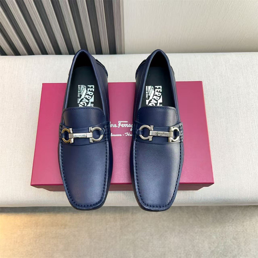 Ferragamo Style Black Leather Men's Shoes Lookbook Reference image 1