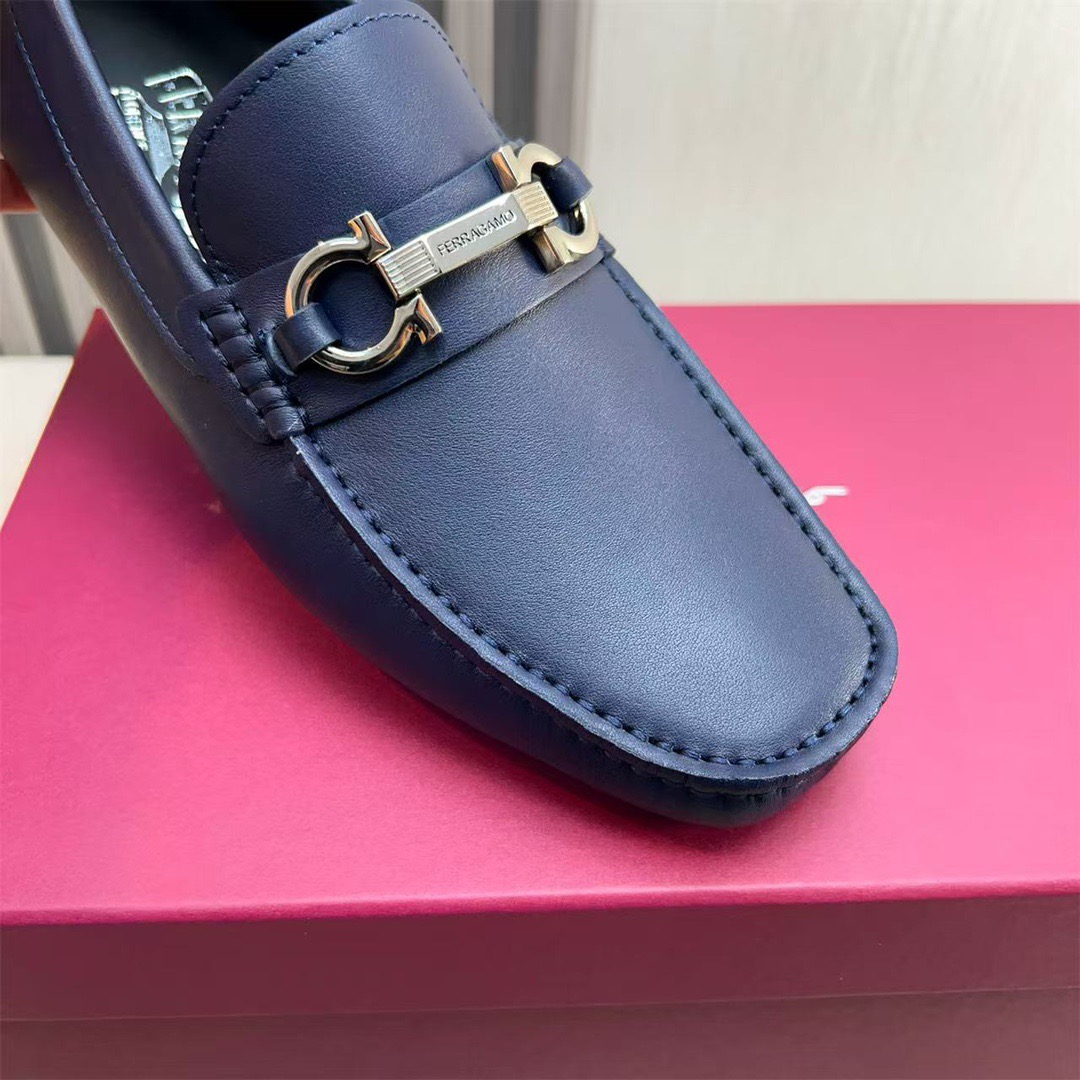 Ferragamo Style Black Leather Men's Shoes Men's Shoes Men's Shoes detail image 9 from source 783429