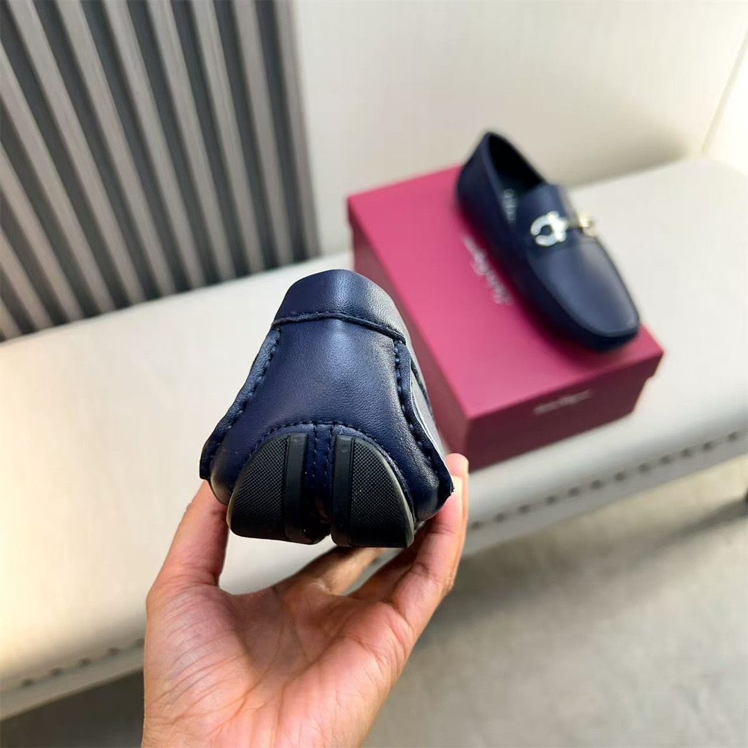 Ferragamo Style Black Leather Men's Shoes Men's Shoes Men's Shoes detail image 3 from source 783429