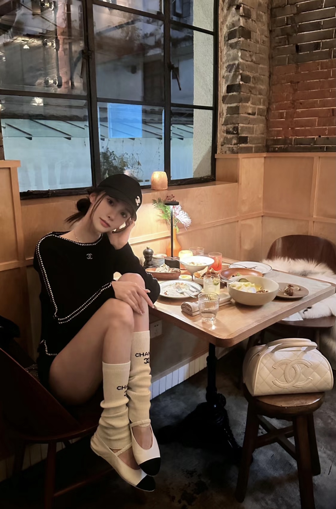 NO:232935,White pure celestial spirit~ Xiaoxiang double C rubber round-toe flat ballet shoes, ballet shoes19860909白色纯欲仙气~ 小香双C橡筋款圆头平底芭蕾舞鞋,芭蕾舞鞋,Women's Shoes