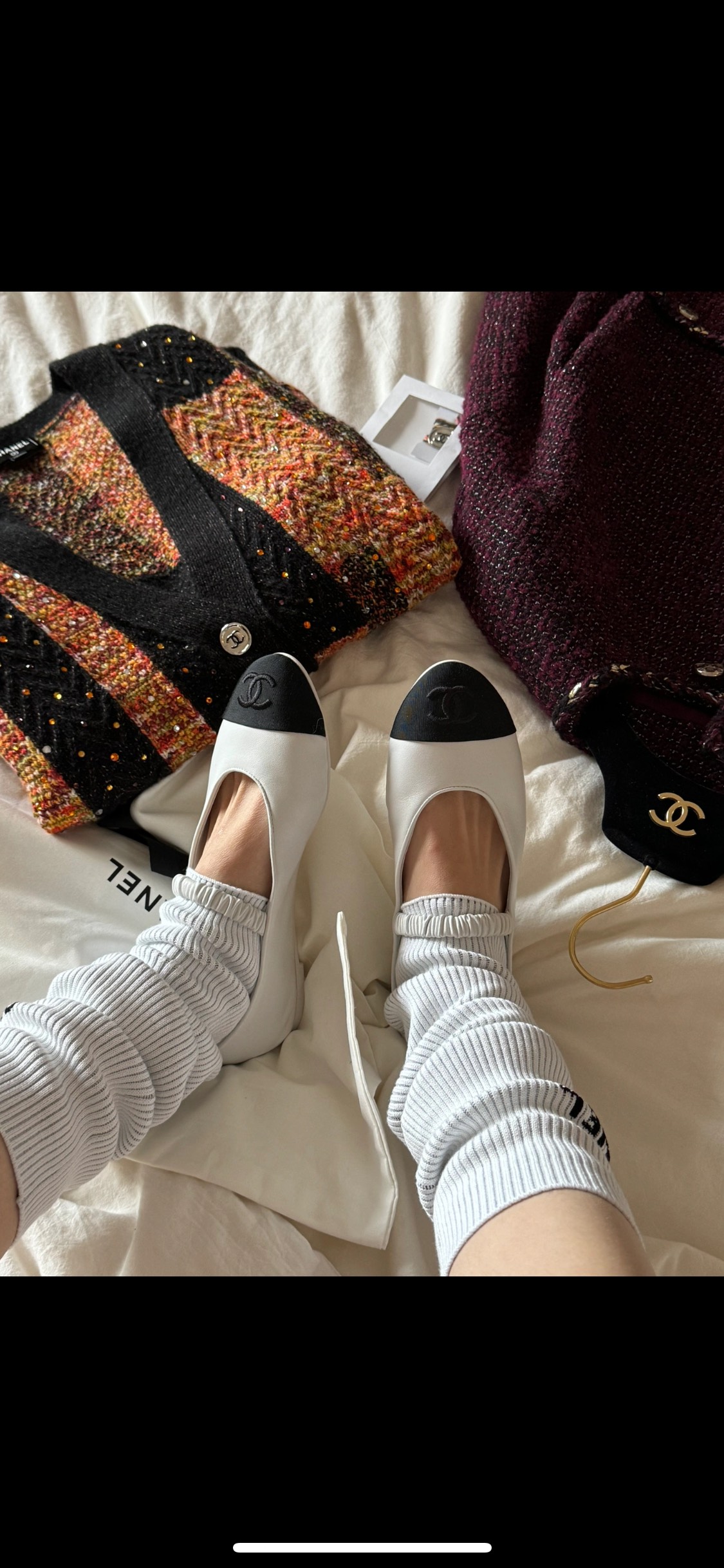 NO:232941,Aesthetic choice: Xiaoxiang double C rubber round toe flat ballet shoes, ballet shoes19860909唯美之选 小香双C橡筋款圆头平底芭蕾舞鞋,芭蕾舞鞋,Women's Shoes