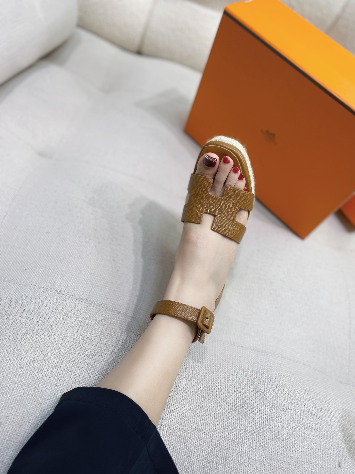 NO:253374,【Sandalwood Palmprint】First shot of the upper foot H-shaped Elda Palmprint cowhide thick-soled sponge cake shoes High-heeled sandals Heat sole shoes, sandals, sandals, espadrilles, cowhide19860909【檀香木色手掌纹】上脚实拍 H家H型Elda手掌纹牛皮草编厚底松糕鞋 高跟凉鞋 麻底鞋,凉鞋,sandals,espadrilles,cowhide,Women's Shoes