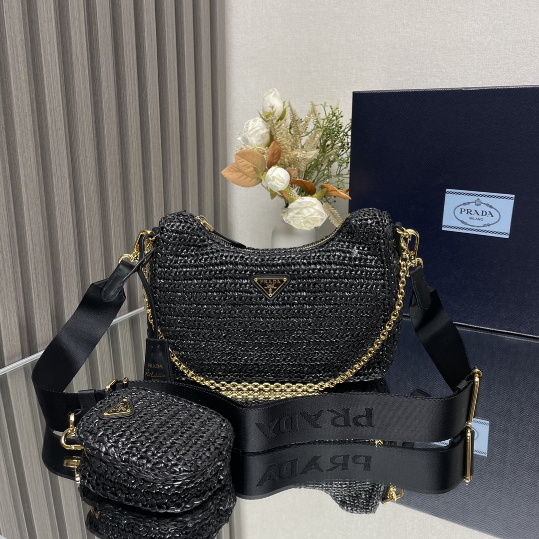 NO:182855,【【authentic grade top original list】Straw woven three-in-one 1BH204 This pure hand-woven three-in-one design is great, one bag and three-use This complicated handmade hand looks particularly atmospheric/fashionable. My favorite is the shoulder strap and a small hanging decoration (small bag). The upper body effect is very good, and the return rate is 100% must-have in summer. Hurry up and buy it. Size length 23x height 16x bottom 7cm, PRADA, prada, espadrilles19860909【【正品级 顶级原单】草编三合一1BH204这款纯手工编织三合一设计太棒一包三用这款复杂工手显得格外大气/时尚,最爱的是肩带还挂着个小挂饰（小包）,上身效果非常棒,回头率百分之百夏天必备赶紧入手吧尺寸长23x高16x底7cm,PRADA,prada,espadrilles,Bag